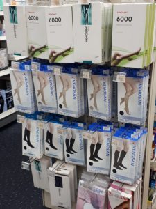 UFS racks showing Venosan Compression stockings